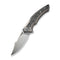 WEKNIFE Orpheus Flipper Knife Gray Titanium Integral Handle With Aluminum Foil Carbon Fiber Inlay (3.48" Hand Rubbed Satin CPM 20CV Blade) WE23009-2