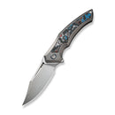 WEKNIFE Orpheus Flipper Knife Gray Titanium Integral Handle With Nebula Fat Carbon Fiber Inlay (3.48" Hand Rubbed Satin CPM 20CV Blade) WE23009-4