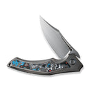 WEKNIFE Orpheus Flipper Knife Gray Titanium Integral Handle With Nebula Fat Carbon Fiber Inlay (3.48" Hand Rubbed Satin CPM 20CV Blade) WE23009-4