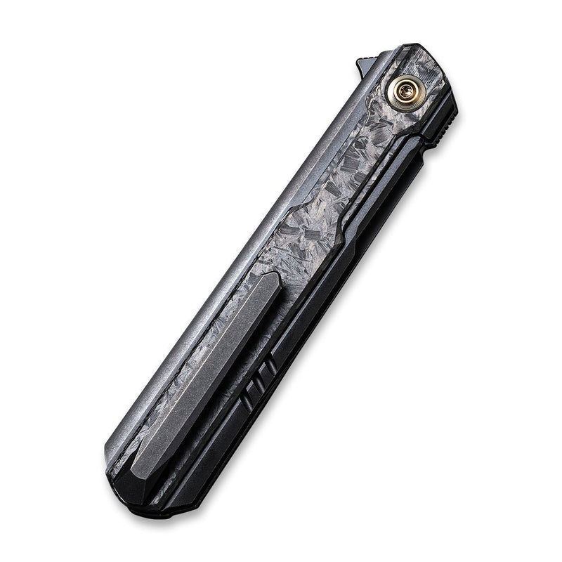 WEKNIFE Peer Flipper Knife Titanium Handle With Carbon Fiber Overlay (3.46" CPM 20CV Blade) 2015D