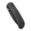 WEKNIFE Qubit Thumb Stud & Button Lock Knife Black Titanium Handle (3.2" Black Stonewashed CPM 20CV Blade) WE22030F-1