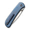 WEKNIFE Qubit Thumb Stud & Button Lock Knife Blue Titanium Handle (3.2" Hand Rubbed Satin CPM 20CV Blade) WE22030F-3