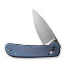 WEKNIFE Qubit Thumb Stud & Button Lock Knife Blue Titanium Handle (3.2" Hand Rubbed Satin CPM 20CV Blade) WE22030F-3