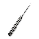 WEKNIFE Qubit Thumb Stud & Button Lock Knife Polished Bead Blasted Titanium Handle (3.2" Polished Bead Blasted CPM 20CV Blade) WE22030F-2