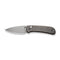 WEKNIFE Qubit Thumb Stud & Button Lock Knife Tiger Stripe Pattern Flamed Titanium Handle (3.2" Gray Stonewashed CPM 20CV Blade) WE22030F-4