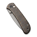 WEKNIFE Qubit Thumb Stud & Button Lock Knife Tiger Stripe Pattern Flamed Titanium Handle (3.2" Gray Stonewashed CPM 20CV Blade) WE22030F-4