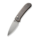 WEKNIFE Qubit Thumb Stud & Button Lock Knife Tiger Stripe Pattern Flamed Titanium Handle (3.2" Gray Stonewashed CPM 20CV Blade) WE22030F-4