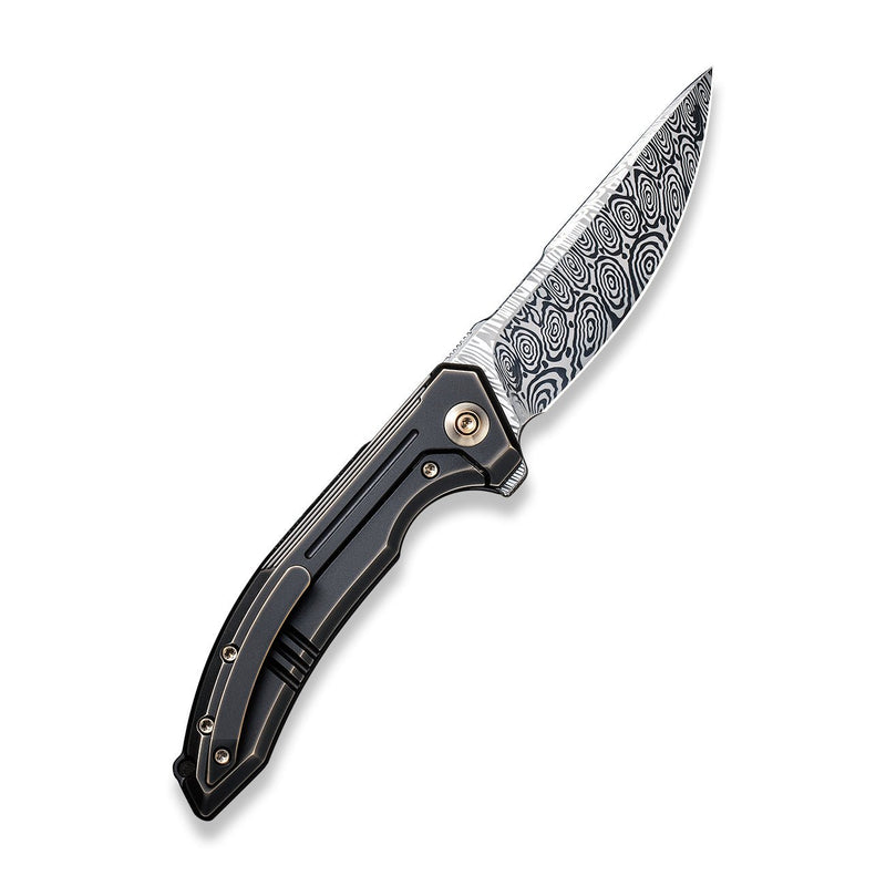 WEKNIFE Quixotic Flipper Knife Titanium Handle (3.45" Heimskringla Damasteel Blade) WE21016-DS1