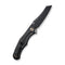 WEKNIFE RekkeR Flipper Knife Black Titanium Handle With Diamond Pattern On Presentation Handle (3.61" Black Stonewashed CPM 20CV Blade) WE22010G-1, With An Extra Left Carry Titanium Pocket Clip And Clip Screws