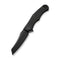 WEKNIFE RekkeR Flipper Knife Black Titanium Handle With Diamond Pattern On Presentation Handle (3.61" Black Stonewashed CPM 20CV Blade) WE22010G-1, With An Extra Left Carry Titanium Pocket Clip And Clip Screws