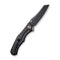 WEKNIFE RekkeR Flipper Knife Black Titanium Handle With Golden Diamond Pattern On Presentation Handle (3.61" Black Stonewashed CPM 20CV Blade) WE22010G-3, With An Extra Left Carry Titanium Pocket Clip And Clip Screws