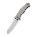 WEKNIFE RekkeR Flipper Knife Polished Bead Blasted Titanium Handle With Diamond Pattern On Presentation Handle (3.61" Polished Bead Blasted CPM 20CV Blade) WE22010G-2, With An Extra Left Carry Titanium Pocket Clip And Clip Screws