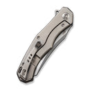 WEKNIFE RekkeR Flipper Knife Polished Bead Blasted Titanium Handle With Diamond Pattern On Presentation Handle (3.61" Polished Bead Blasted CPM 20CV Blade) WE22010G-2, With An Extra Left Carry Titanium Pocket Clip And Clip Screws