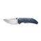 WEKNIFE Riff-Raff Thumb Stud Knife Blue Titanium Handle (3.12" Hand Rubbed Satin CPM 20CV Blade) WE22020B-2