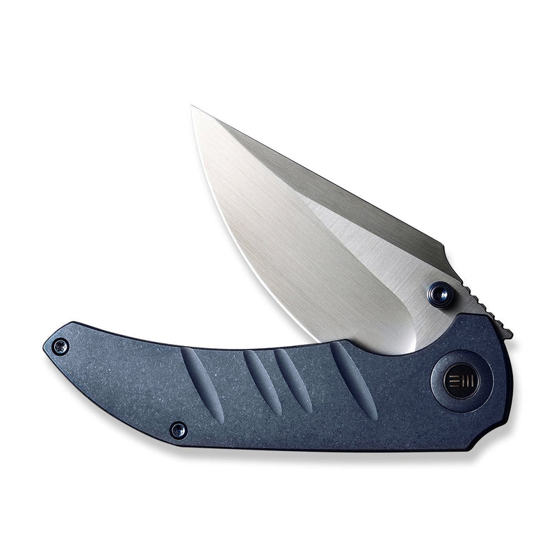 WEKNIFE Riff-Raff Thumb Stud Knife Blue Titanium Handle (3.12" Hand Rubbed Satin CPM 20CV Blade) WE22020B-2