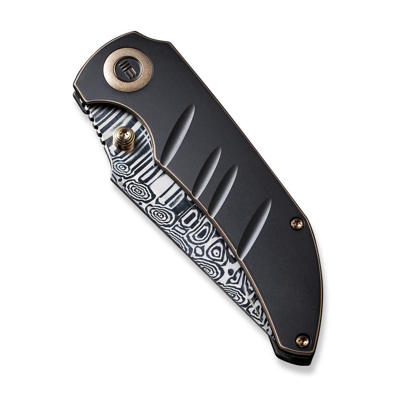 WEKNIFE Riff-Raff Thumb Stud Knife Titanium Handle Damasteel – We Knife
