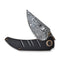 WEKNIFE Riff-Raff Thumb Stud Knife Bronze & Black Titanium Handle (3.12" Heimskringla Damasteel Blade) WE22020B-DS1