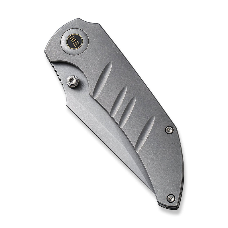 WEKNIFE Riff-Raff Thumb Stud Knife Gray Titanium Handle (3.12" Gray Stonewashed CPM 20CV Blade) WE22020B-3