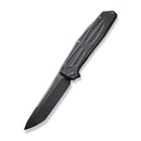 WEKNIFE Shadowfire Flipper Knife Black Titanium Handle (3.97" Black Stonewashed Bevels, Black Brushed Flats CPM 20CV Blade) WE22035-1