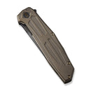 WEKNIFE Shadowfire Flipper Knife Bronze Titanium Handle (3.97" Black Stonewashed Bevels, Black Brushed Flats CPM 20CV Blade) WE22035-3