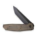 WEKNIFE Shadowfire Flipper Knife Bronze Titanium Handle (3.97" Black Stonewashed Bevels, Black Brushed Flats CPM 20CV Blade) WE22035-3