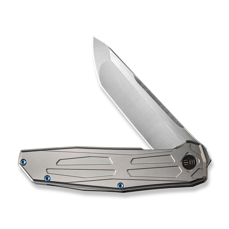 WEKNIFE Shadowfire Flipper Knife Gray Titanium Handle (3.97" Hand Polished Satin CPM 20CV Blade) WE22035-2