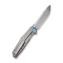 WEKNIFE Shadowfire Flipper Knife Gray Titanium Handle (3.97" Hand Polished Satin CPM 20CV Blade) WE22035-2