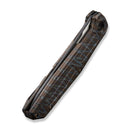 WEKNIFE Shadowfire Flipper Knife Tiger Stripe Pattern Flamed Titanium Handle (3.97" Black Stonewashed CPM 20CV Blade, Satin Flat) WE22035-4