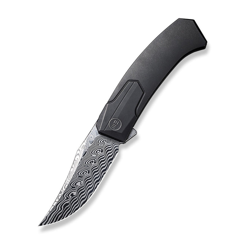 WEKNIFE Shuddan Flipper Knife Titanium Handle (3.48" Hakkapella Damasteel Blade) WE21015-DS1