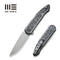 WEKNIFE Smooth Sentinel Flipper Knife Titanium Handle With Carbon Fiber Inlay (2.97" CPM 20CV Blade) WE20043-5