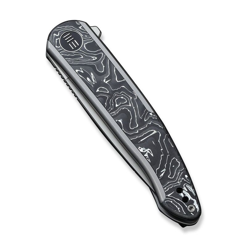 WEKNIFE Smooth Sentinel Flipper Knife Titanium Handle With Carbon Fiber Inlay (2.97" CPM 20CV Blade) WE20043-5