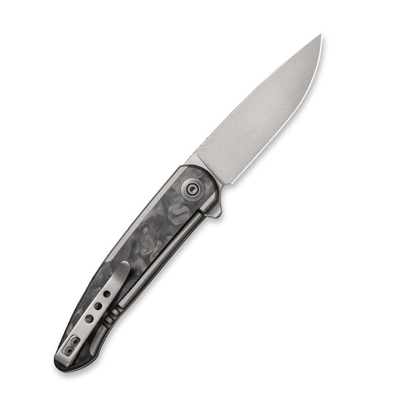 WEKNIFE Smooth Sentinel Flipper Knife Titanium Handle With Marble Carbon Fiber Inlay (2.97" CPM 20CV Blade) WE20043-1