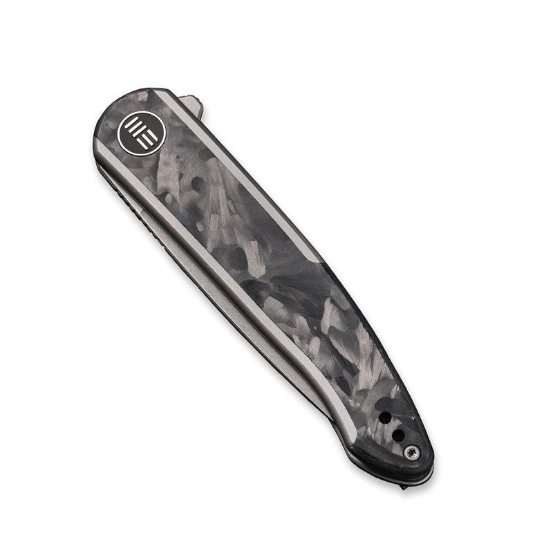 WEKNIFE Smooth Sentinel Flipper Knife Titanium Handle With Marble Carbon Fiber Inlay (2.97" CPM 20CV Blade) WE20043-1