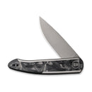 WEKNIFE Smooth Sentinel Flipper Knife Titanium Handle With Marble Carbon Fiber Inlay (2.97" CPM 20CV Blade) WE20043-1