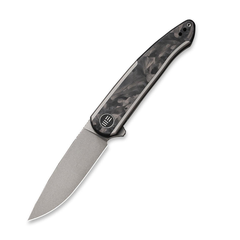 WEKNIFE Smooth Sentinel Flipper Knife Titanium Handle With Marble Carbon Fiber Inlay (2.97" CPM 20CV Blade) WE20043-1