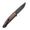 WEKNIFE Smooth Sentinel Flipper Knife Titanium Handle With Wood Inlay (2.97" CPM 20CV Blade) WE20043-3