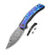 WEKNIFE Snick Flipper Knife Titanium Handle With Timascus Inlay (3.47" Damasteel Blade) WE19022F-DS1