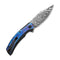 WEKNIFE Snick Flipper Knife Titanium Handle With Timascus Inlay (3.47" Damasteel Blade) WE19022F-DS1