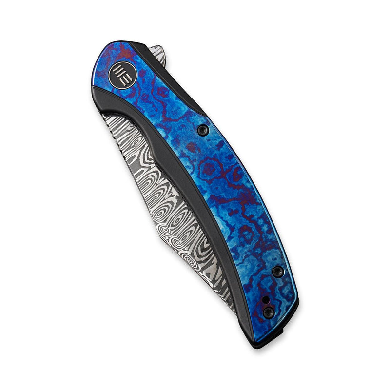 WEKNIFE Snick Flipper Knife Titanium Handle With Timascus Inlay (3.47" Damasteel Blade) WE19022F-DS1