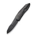 WEKNIFE Solid Flipper Knife Black Stonewashed With Etching Pattern Titanium Integral Handle (3.88" Black Stonewashed With Etching Pattern CPM 20CV Blade) WE22028-5