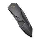 WEKNIFE Solid Flipper Knife Black Titanium Integral Handle (3.88" Black Stonewashed CPM 20CV Blade) WE22028-1