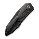 WEKNIFE Solid Flipper Knife Black Titanium Integral Handle (3.88" Black Stonewashed CPM 20CV Blade) WE22028-1