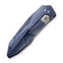 WEKNIFE Solid Flipper Knife Blue Titanium Integral Handle (3.88" Polished Bead Blasted CPM 20CV Blade) WE22028-4