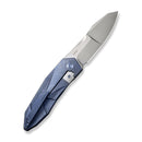 WEKNIFE Solid Flipper Knife Blue Titanium Integral Handle (3.88" Polished Bead Blasted CPM 20CV Blade) WE22028-4