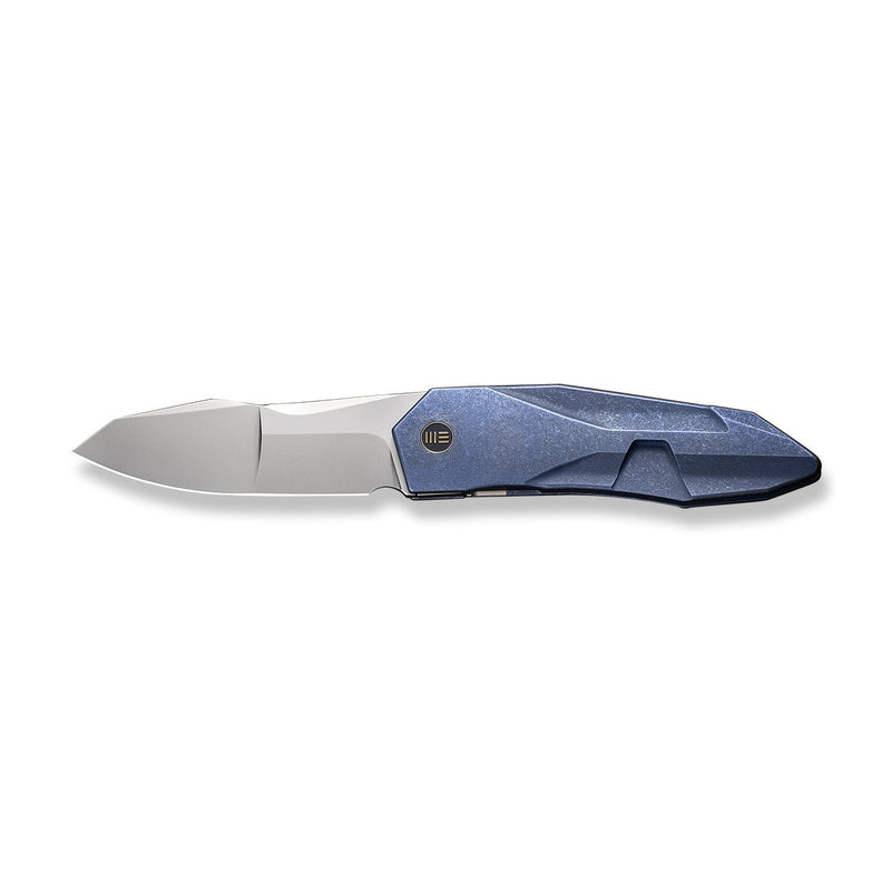 WEKNIFE Solid Flipper Knife Blue Titanium Integral Handle (3.88" Polished Bead Blasted CPM 20CV Blade) WE22028-4