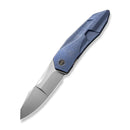 WEKNIFE Solid Flipper Knife Blue Titanium Integral Handle (3.88" Polished Bead Blasted CPM 20CV Blade) WE22028-4