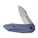 WEKNIFE Solid Flipper Knife Blue Titanium Integral Handle (3.88" Polished Bead Blasted CPM 20CV Blade) WE22028-4