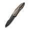 WEKNIFE Solid Flipper Knife Bronze Titanium Integral Handle (3.88" Black Stonewashed CPM 20CV Blade) WE22028-3