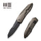 WEKNIFE Solid Flipper Knife Bronze Titanium Integral Handle (3.88" Black Stonewashed CPM 20CV Blade) WE22028-3