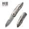 WEKNIFE Solid Flipper Knife Polished Bead Blasted Titanium Integral Handle (3.88" Polished Bead Blasted CPM 20CV Blade) WE22028-2